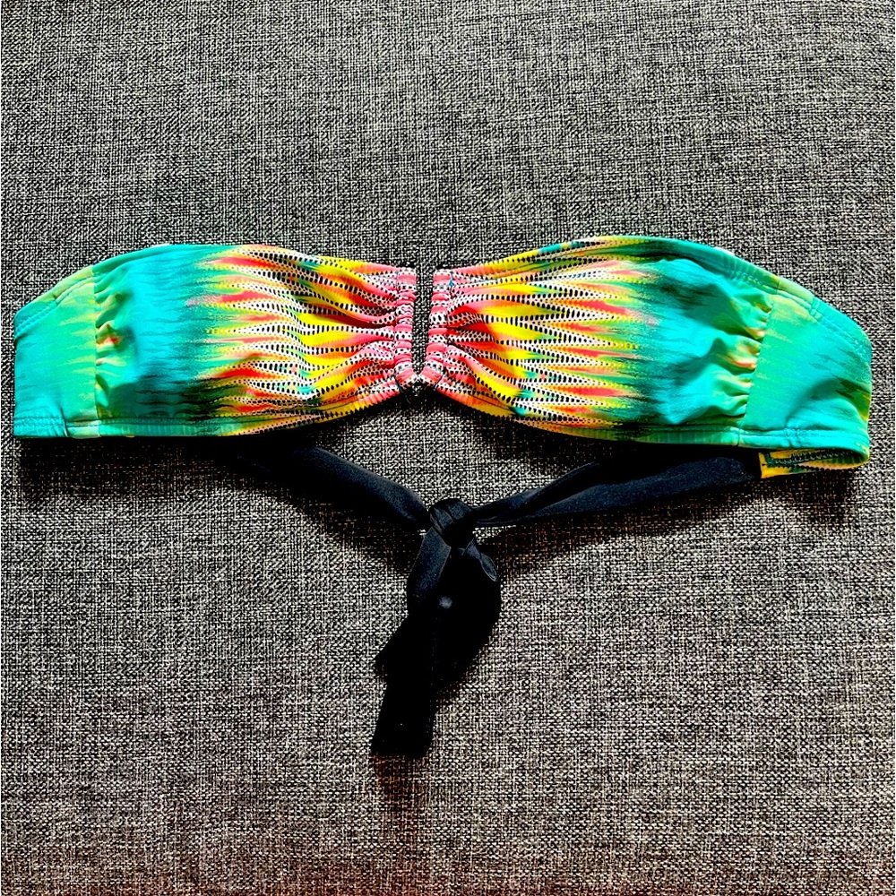 Hurley Multi-Colored Bandeau Bikini Top